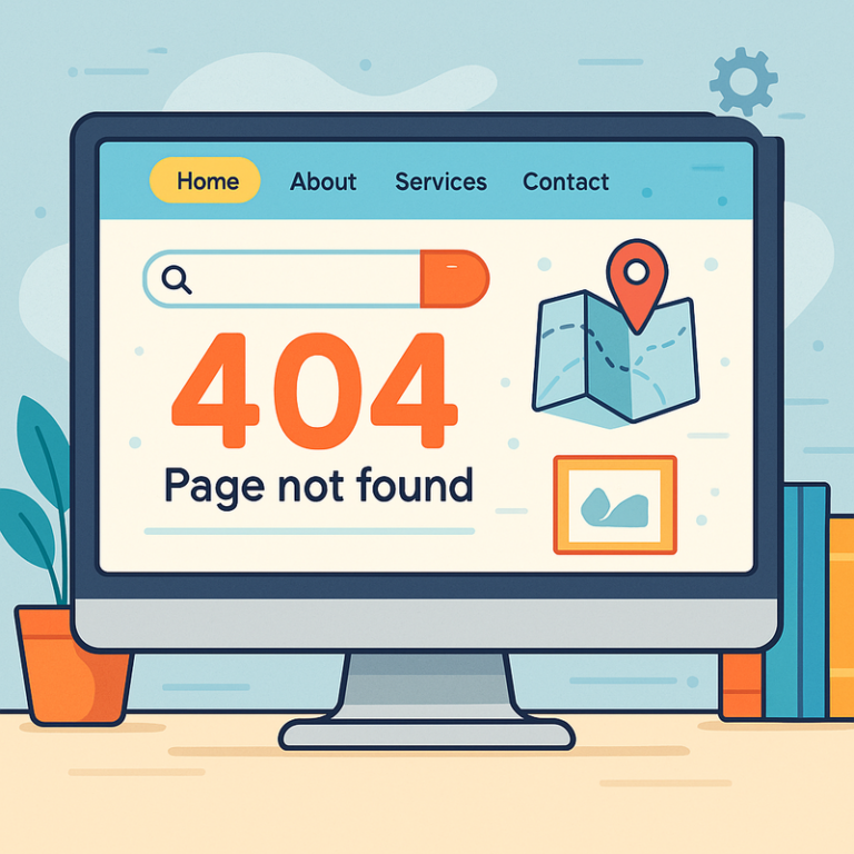 Pantalla web mostrando error 404 Página no encontrada