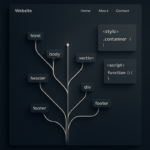 Árbol visual de estructura HTML, CSS y JavaScript